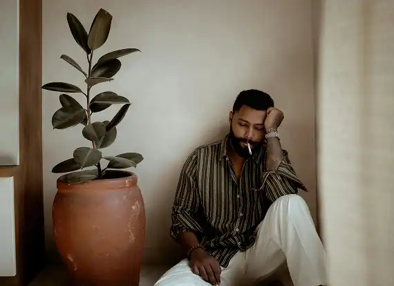 Image of a man with a headache